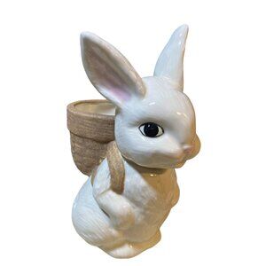 Easter Bunny Rabbit Vintage Ceramic Planter